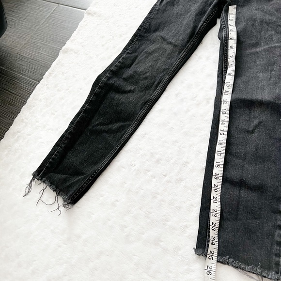 ZARA Faded Black High Rise Raw Hem Denim Jeans - Picture 13 of 13